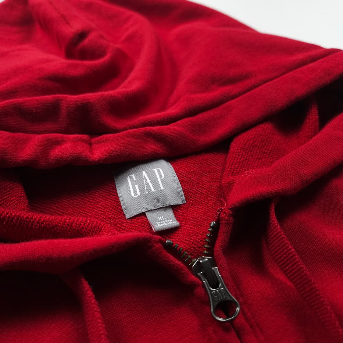 갭 빅로고 박시핏 미니멀 스웻 후드 집업 레드 (XL) 상품이미지5