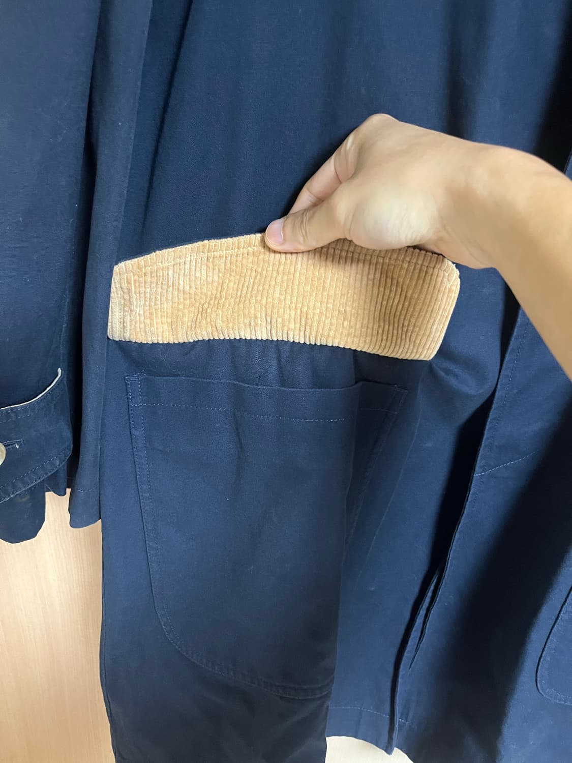 준코 시마다 코듀로이 배색 맥코트 상품이미지4