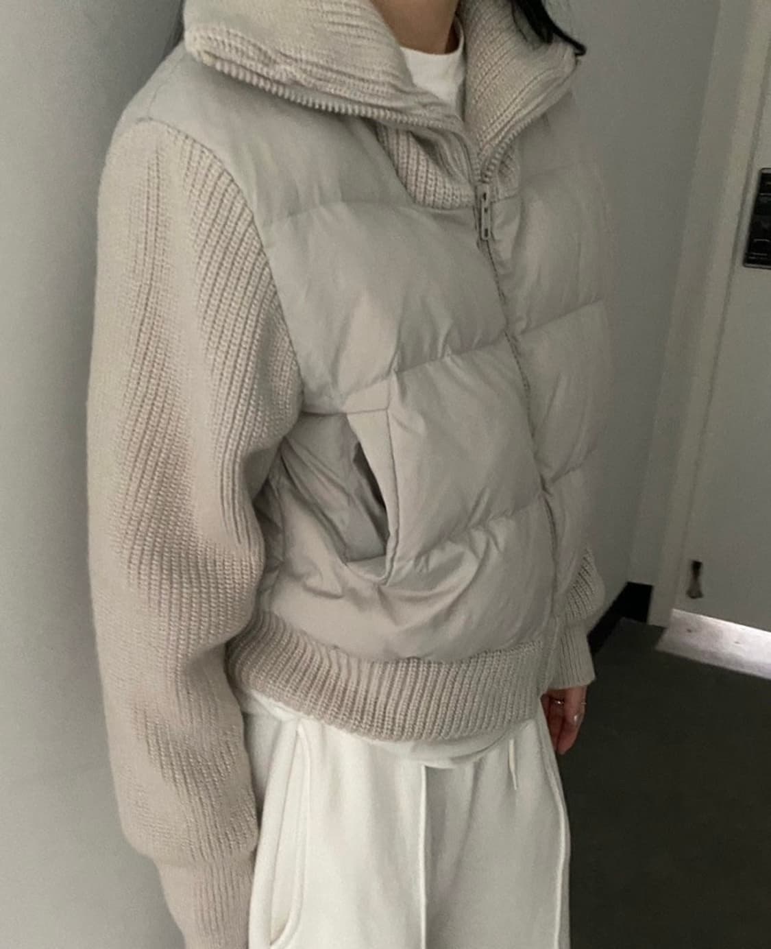 하이넥 덕다운 니트 패딩 상품이미지1