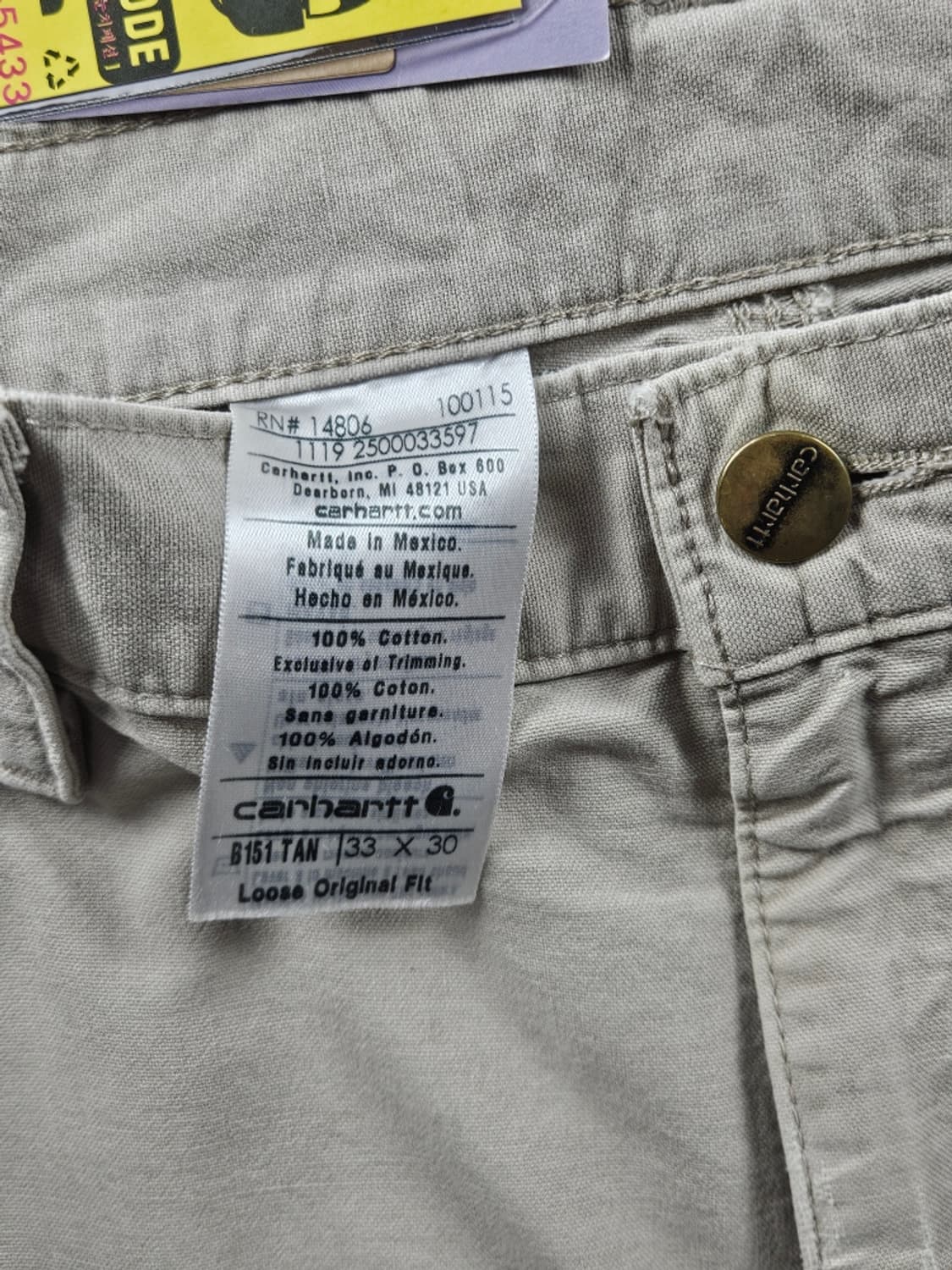 칼하트 리페어 코튼캔버스 카펜터 워크 팬츠 ( 33X30 )/ 11054 상품이미지7