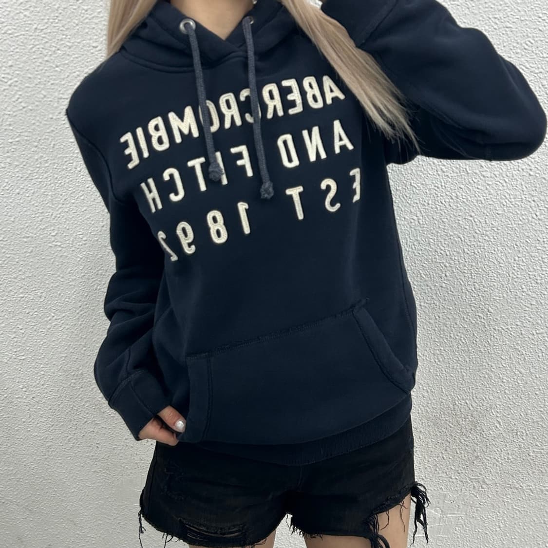 아베크롬비 패치 네이비 후드 S 상품이미지1