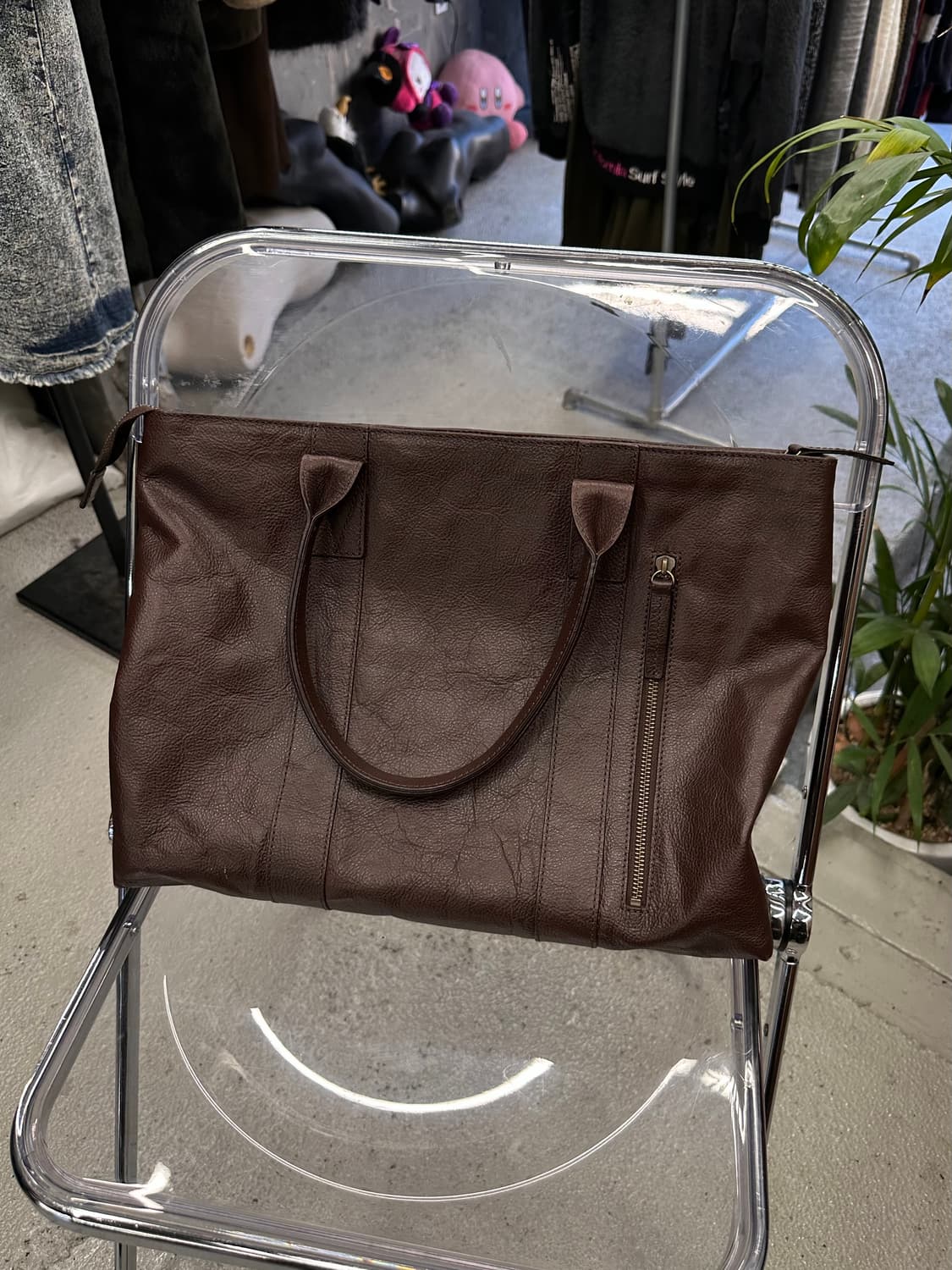 brown leather shoulder bag 상품이미지3