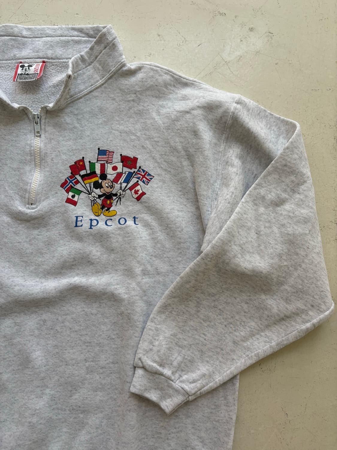 90's USA Mickey Epcot Quarter Zip Sweats 상품이미지3