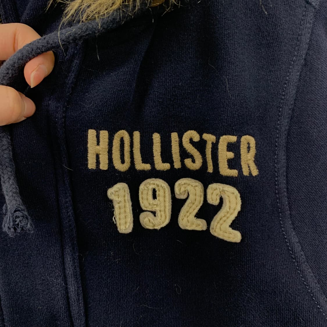 홀리스터 y2k 와투케 네이비 버튼 울프죠 후드집업 상품이미지5