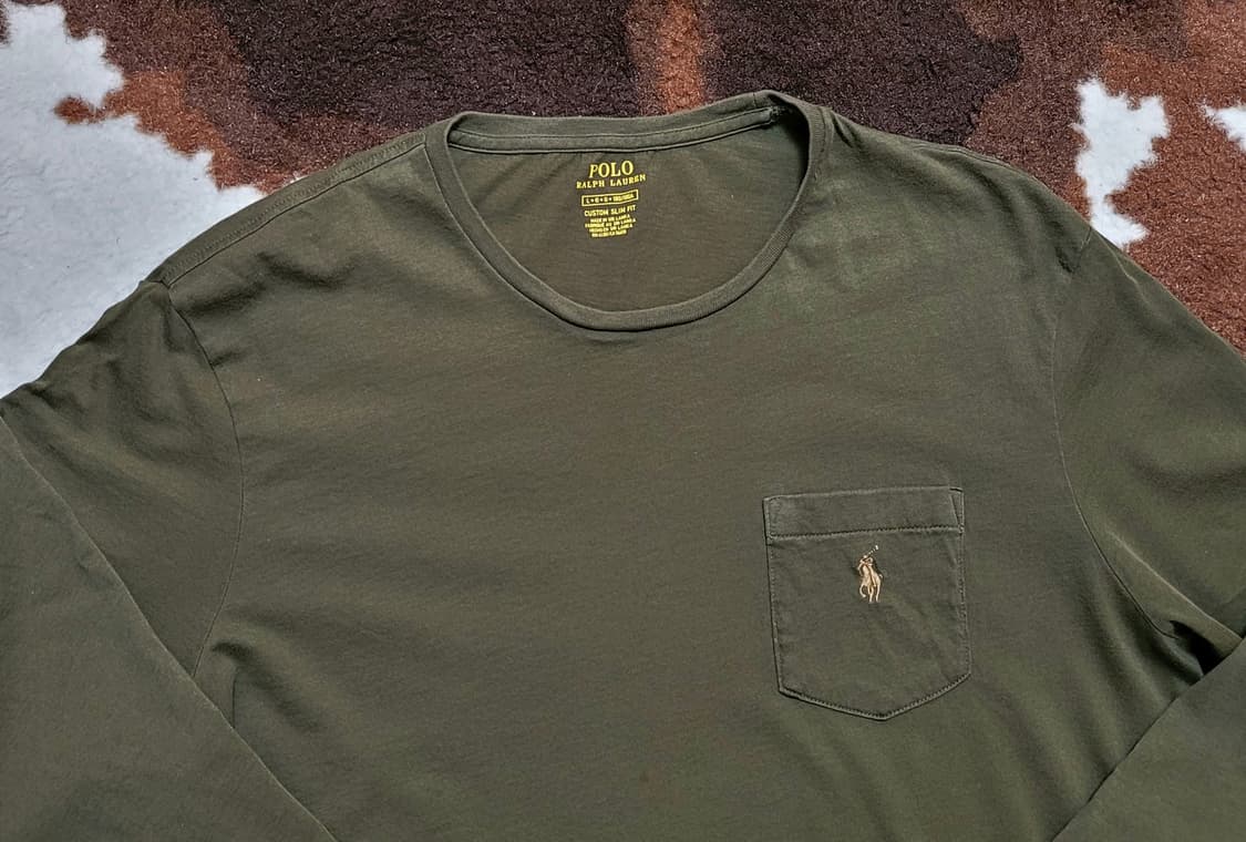 폴로 랄프로렌 남성용 올리브그린 라운드 긴팔티(L) 상품이미지4