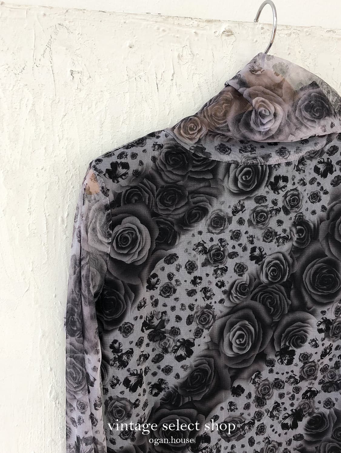 vintage black flower layered top 상품이미지2