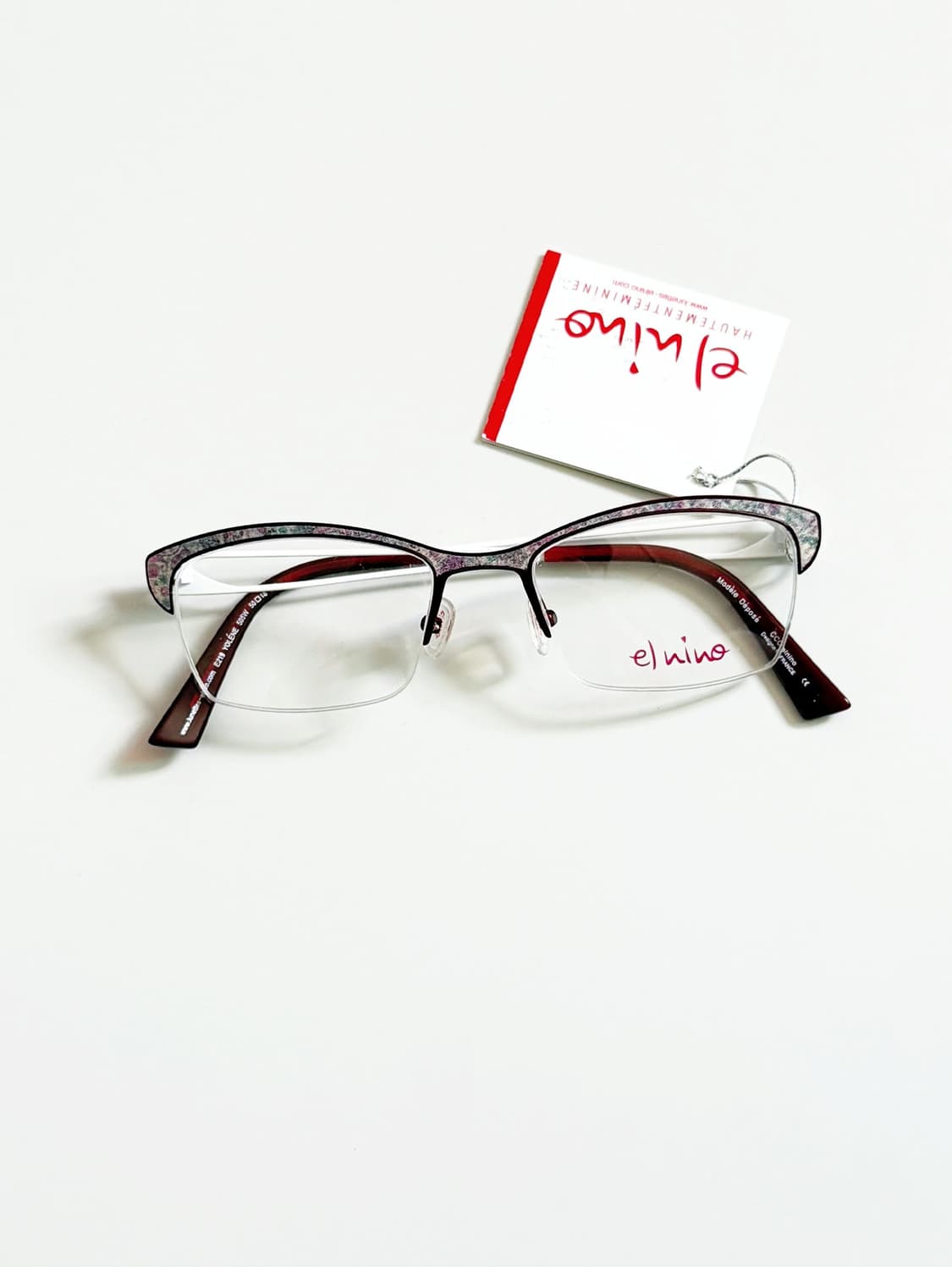 스페인제 EL NINO 반무테 메탈 캣아이 빈티지 안경 상품이미지1