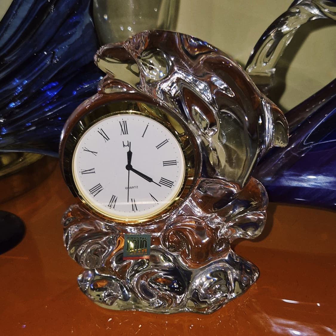 90s 호야 크리스탈 돌고래 탁상 시계 상품이미지10