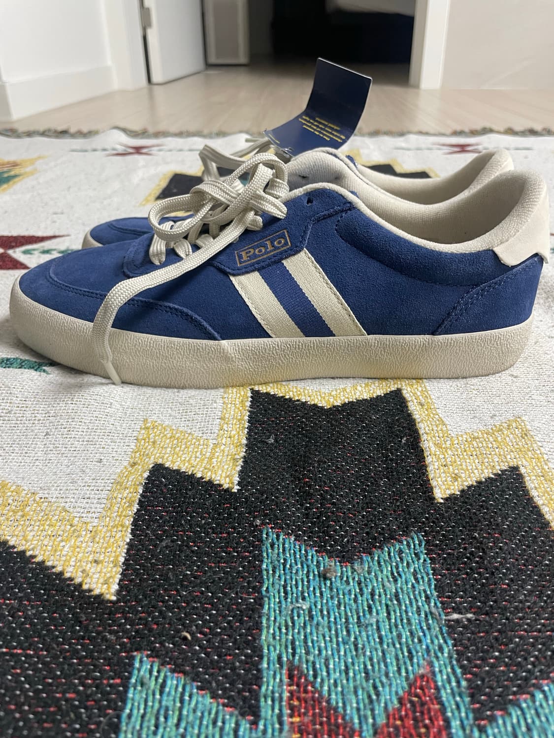 폴로 블루 스웨이드 스니커즈(8.5) 상품이미지3