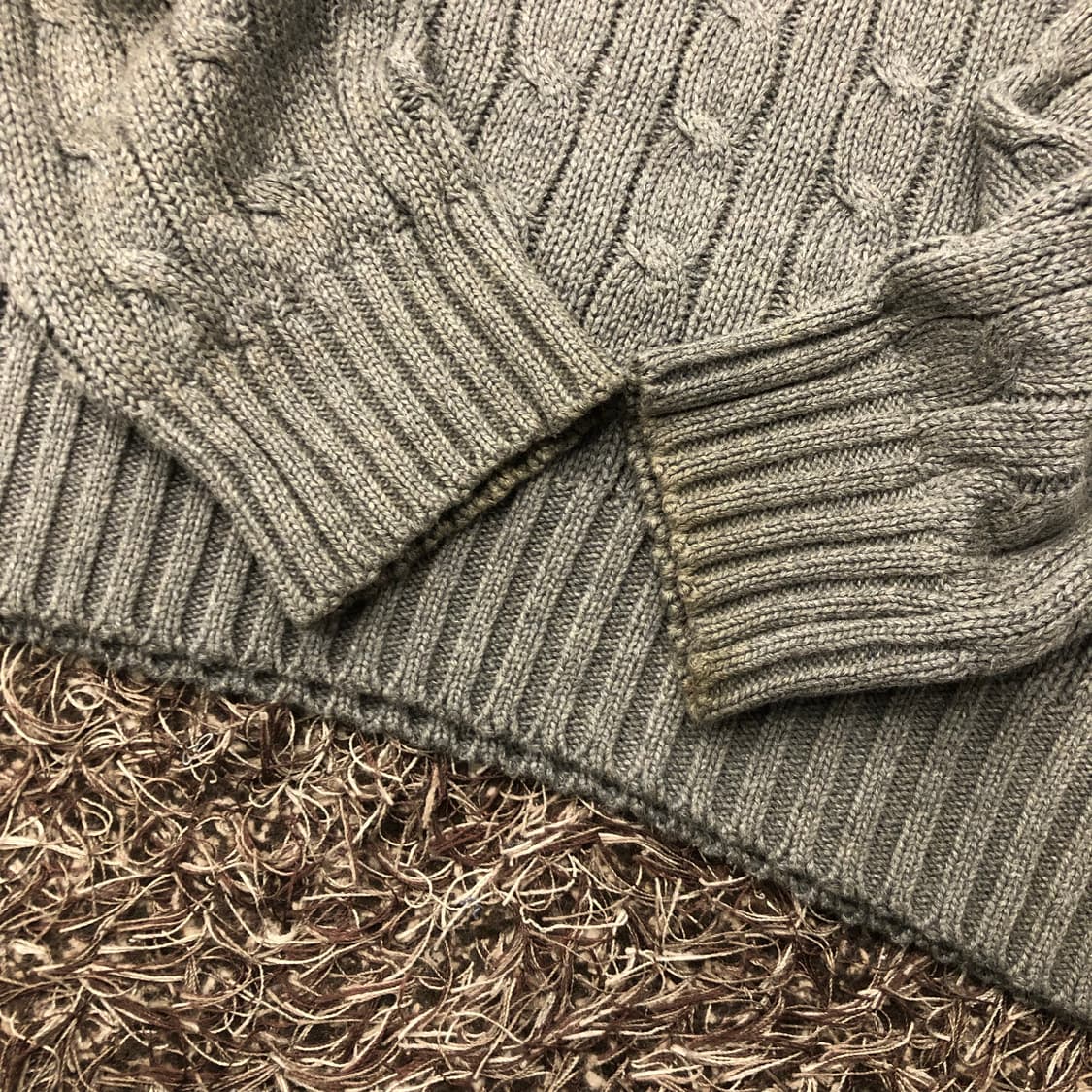 L 폴로 랄프로렌 핑크 포니 케이블 그레이 니트 상품이미지4