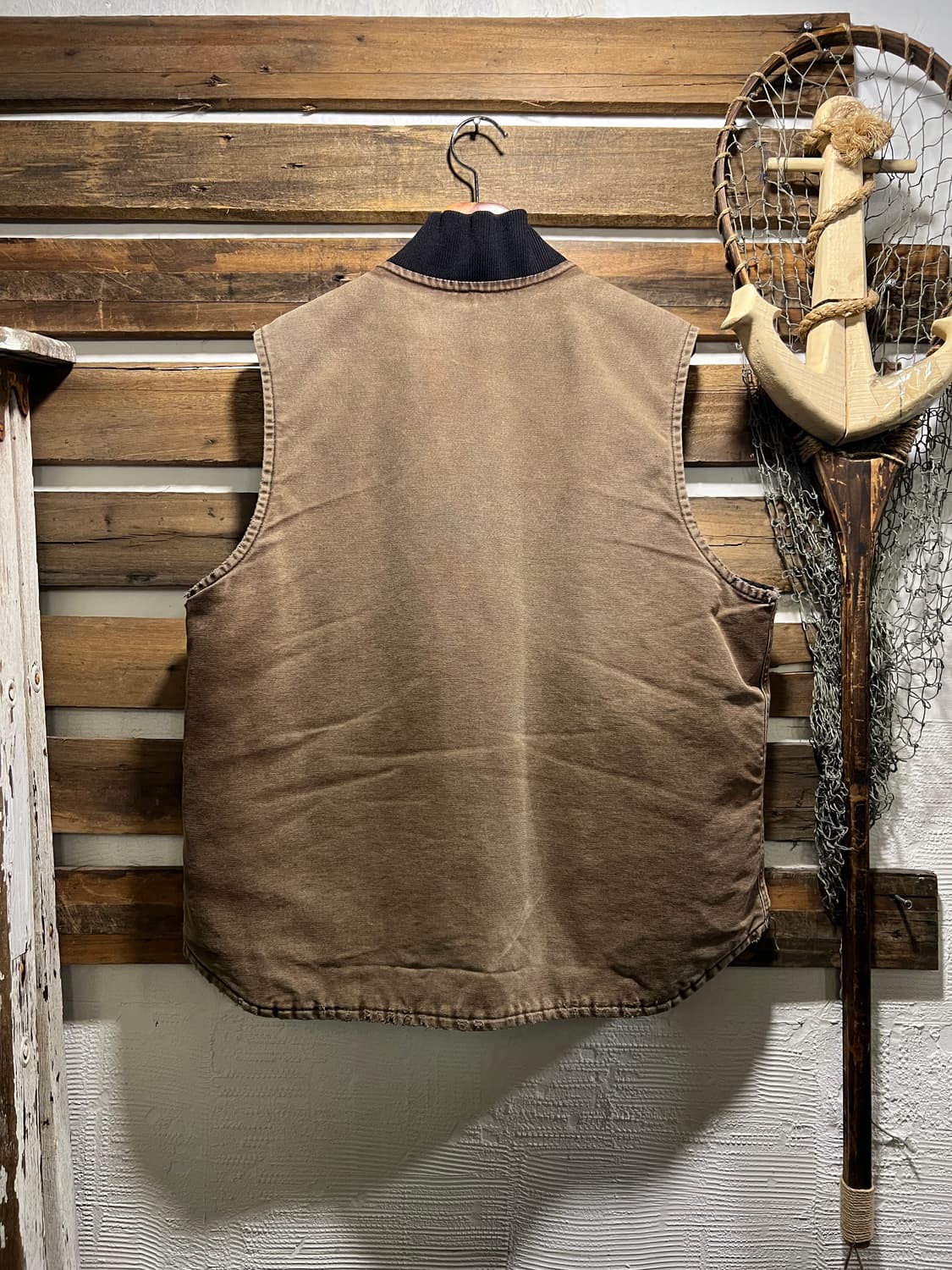 [L]칼하트 USA 빈티지 워싱 다크브라운 워크 베스트 상품이미지7