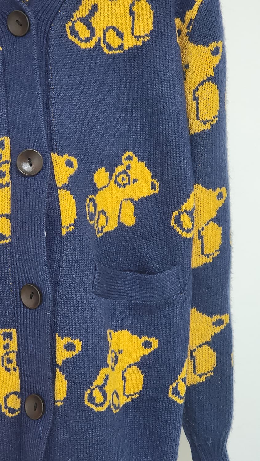 구찌 스타일 곰돌이 패턴 가디건 상품이미지5