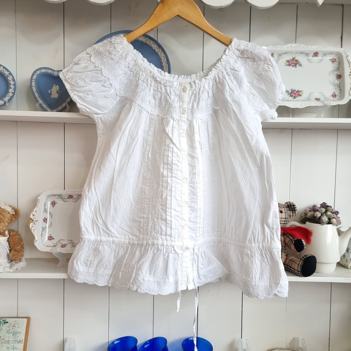 코튼 레이스 오프숄더 2WAY 블라우스 상품이미지4