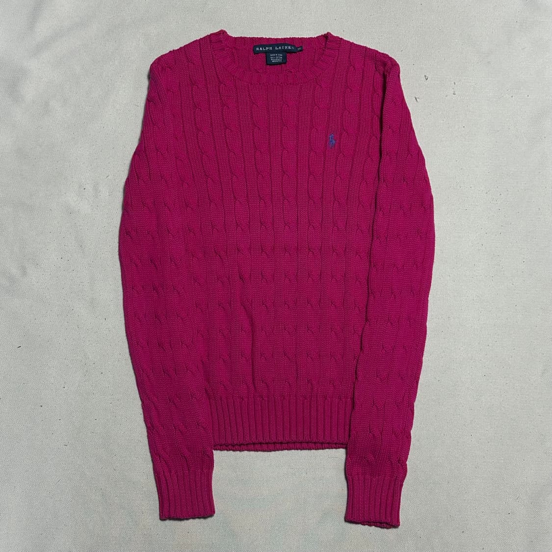 XS 폴로랄프로렌 여성용 핑크 케이블 니트  상품이미지2
