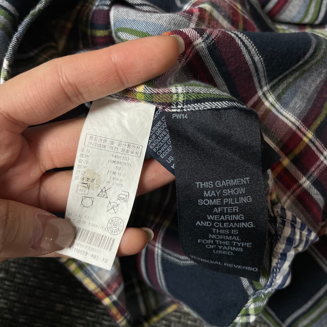 타미힐피거 키즈 네이비 레드 멀티배색 체크 긴팔 셔츠 10 상품이미지7