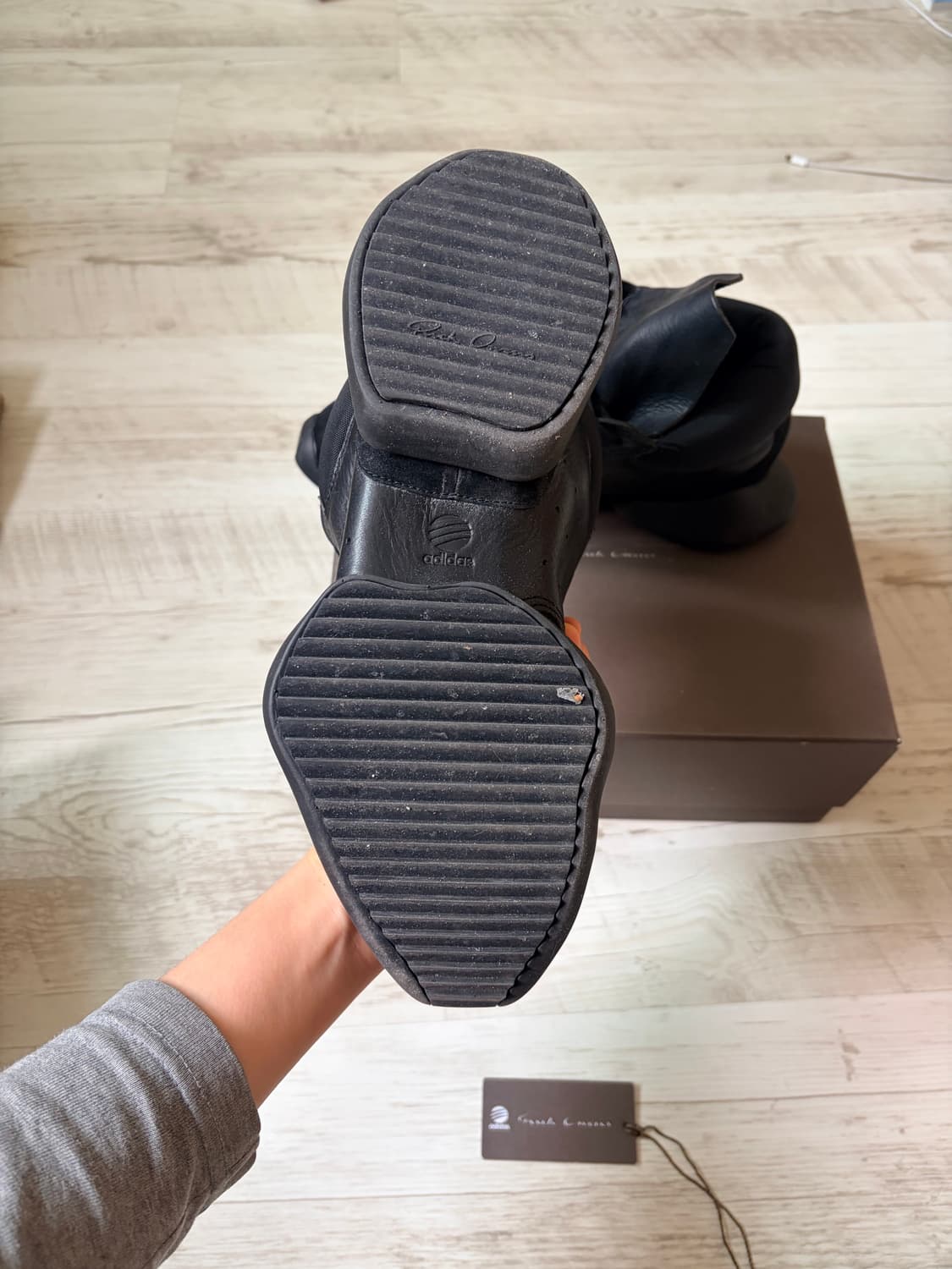 [US 6.5] 릭오웬스 아디다스 비셔스 러너 트리플 블랙 상품이미지3