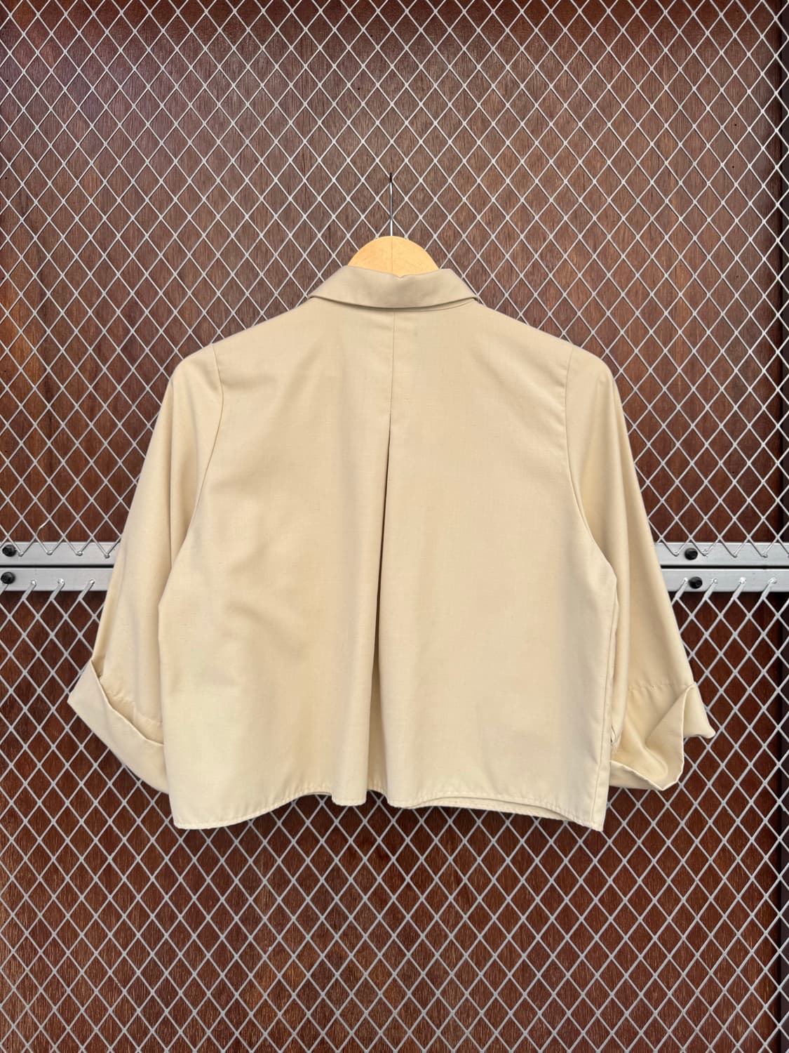 던스트 베이지 포켓 카브라 클래식 크롭 셔츠 블라우스 S 상품이미지8