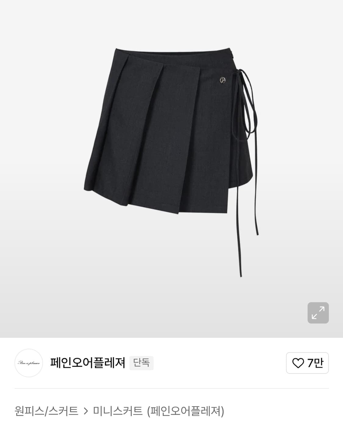 페인오어플레져 레이 미니스커트 차콜 상품이미지3