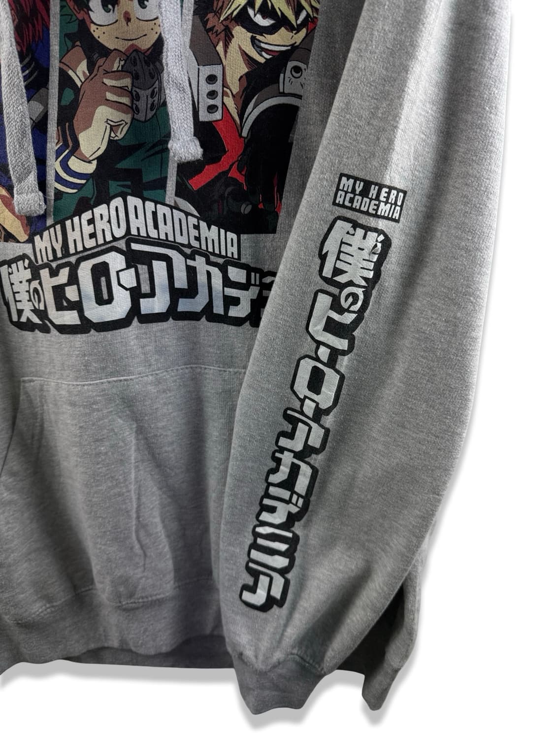 나의히어로 아카데미아 그레이 프린팅 후드티2505 상품이미지3