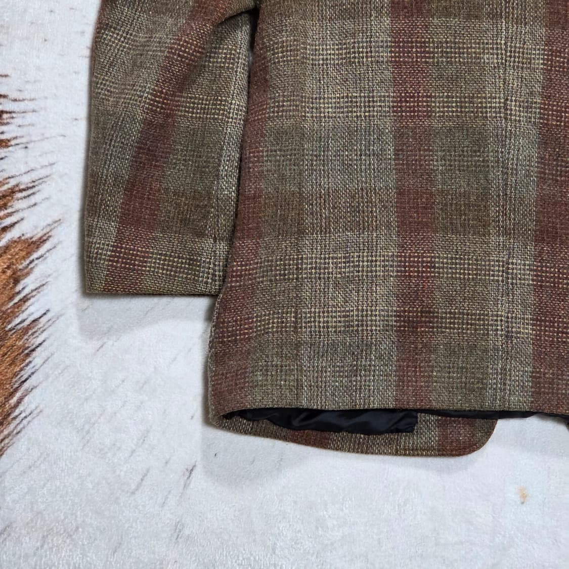 캘빈 클라인 모소재 브라운 체크 블레이저 자켓 상품이미지6