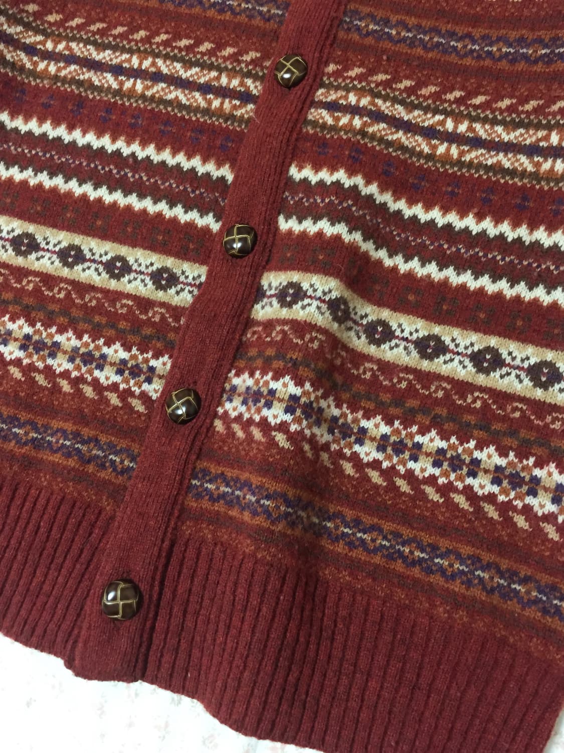 빈티지 모리걸 노르딕 메론빵단추 가디건 상품이미지3