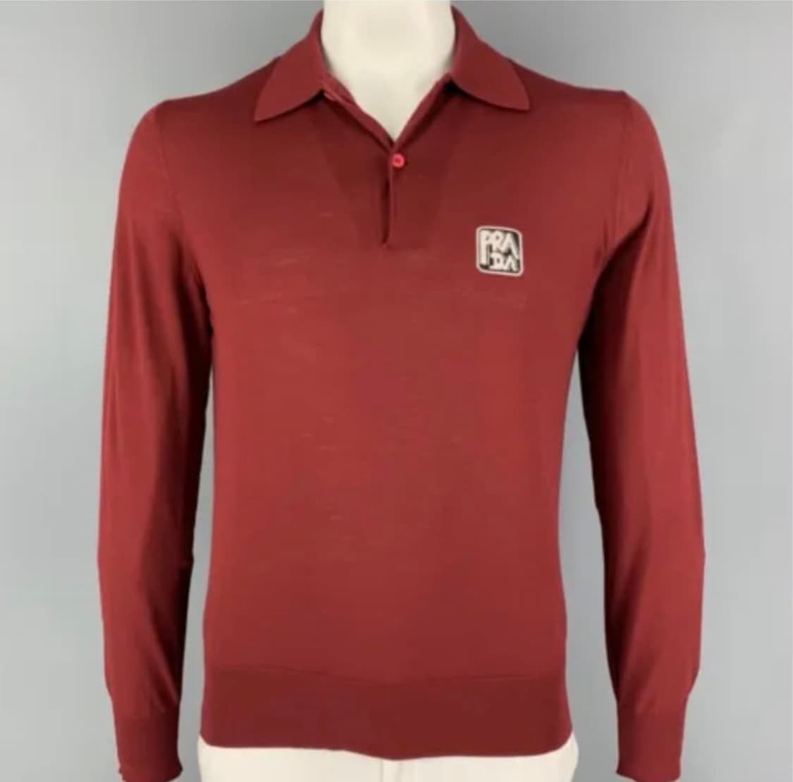 프라다 카라 니트 버건디 상품이미지1