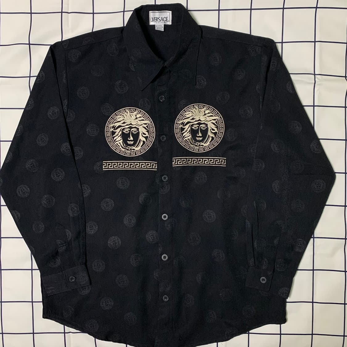 지아니 베르사체 빅로고 블랙 셔츠(정품) 상품이미지1