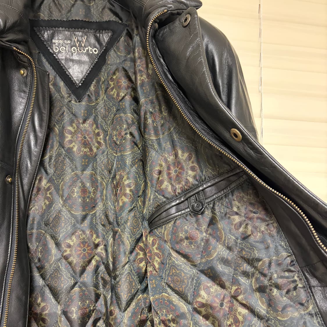 90s 빈티지 램스킨 레더 카코트 자켓 레더 자켓 L 상품이미지5