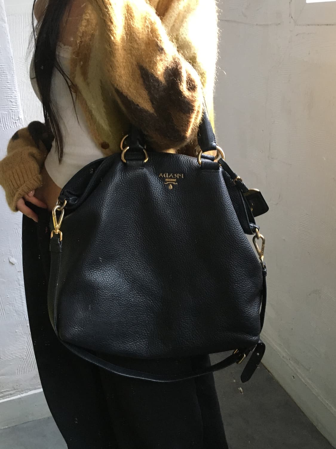 Prada 프라다 비텔로 다이노 블랙 토트백 상품이미지2