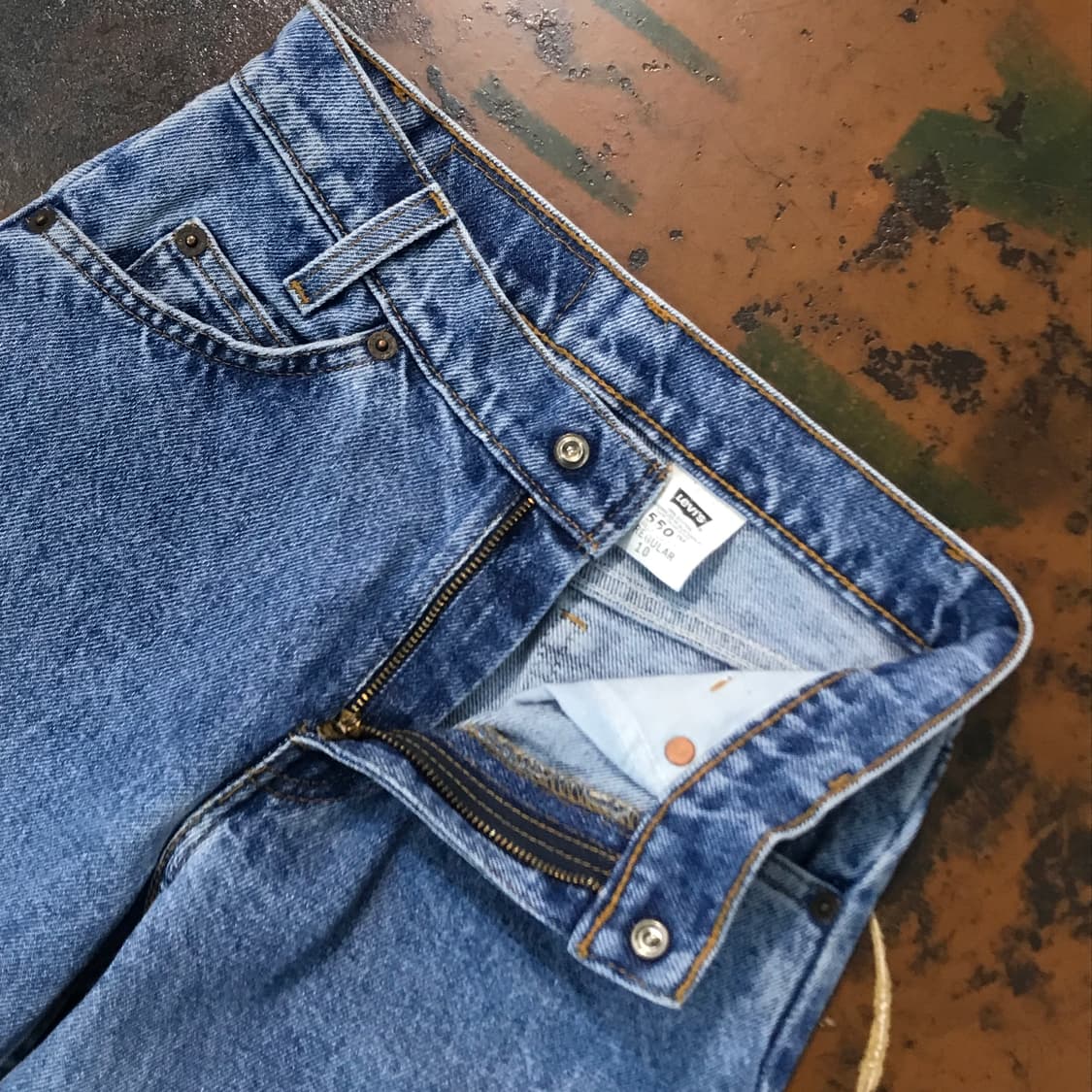 90s 리바이스 550 연청 데님 팬츠 허리 23 사이즈 상품이미지5