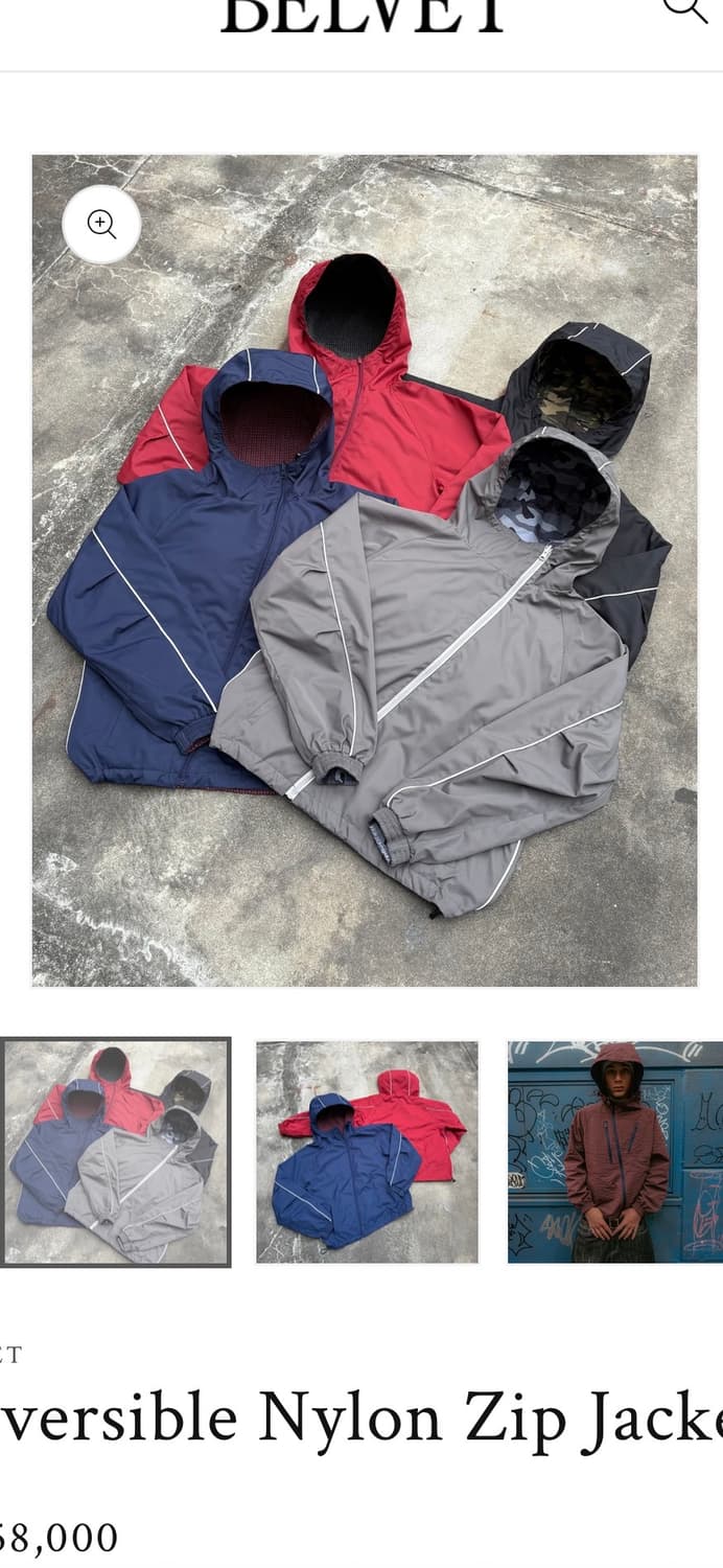 BELVET 리버서블 나일론 자켓 회색 L 상품이미지2