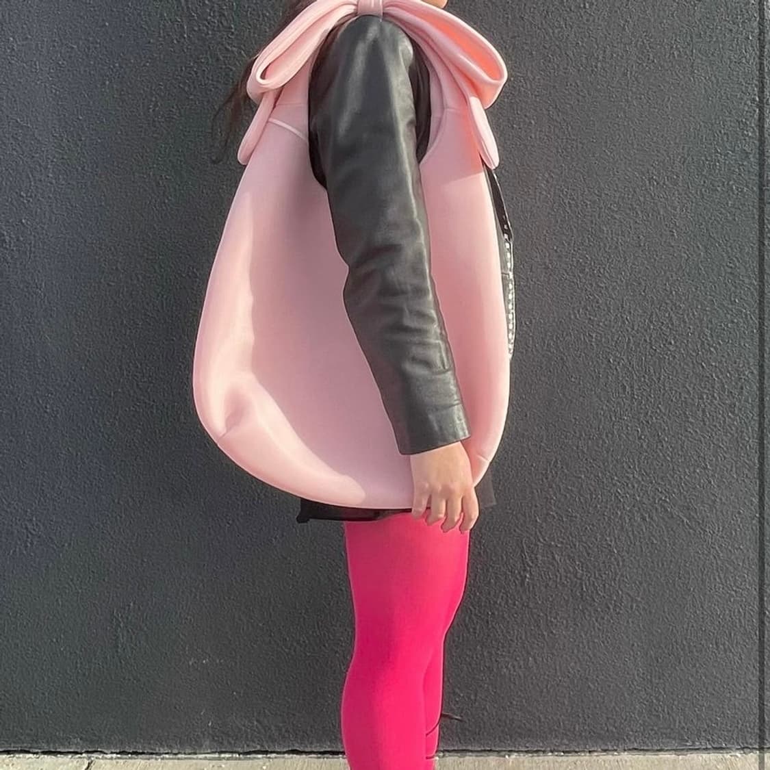 시몬로샤 h&m 핑크 리본백 토트백 보우백 상품이미지3