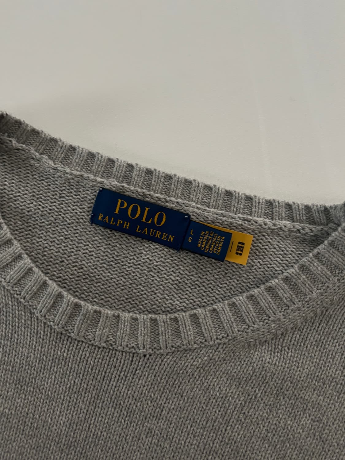 Polo 폴로 랄프로렌 QR신형 그레이 라운드넥 니트 상품이미지4