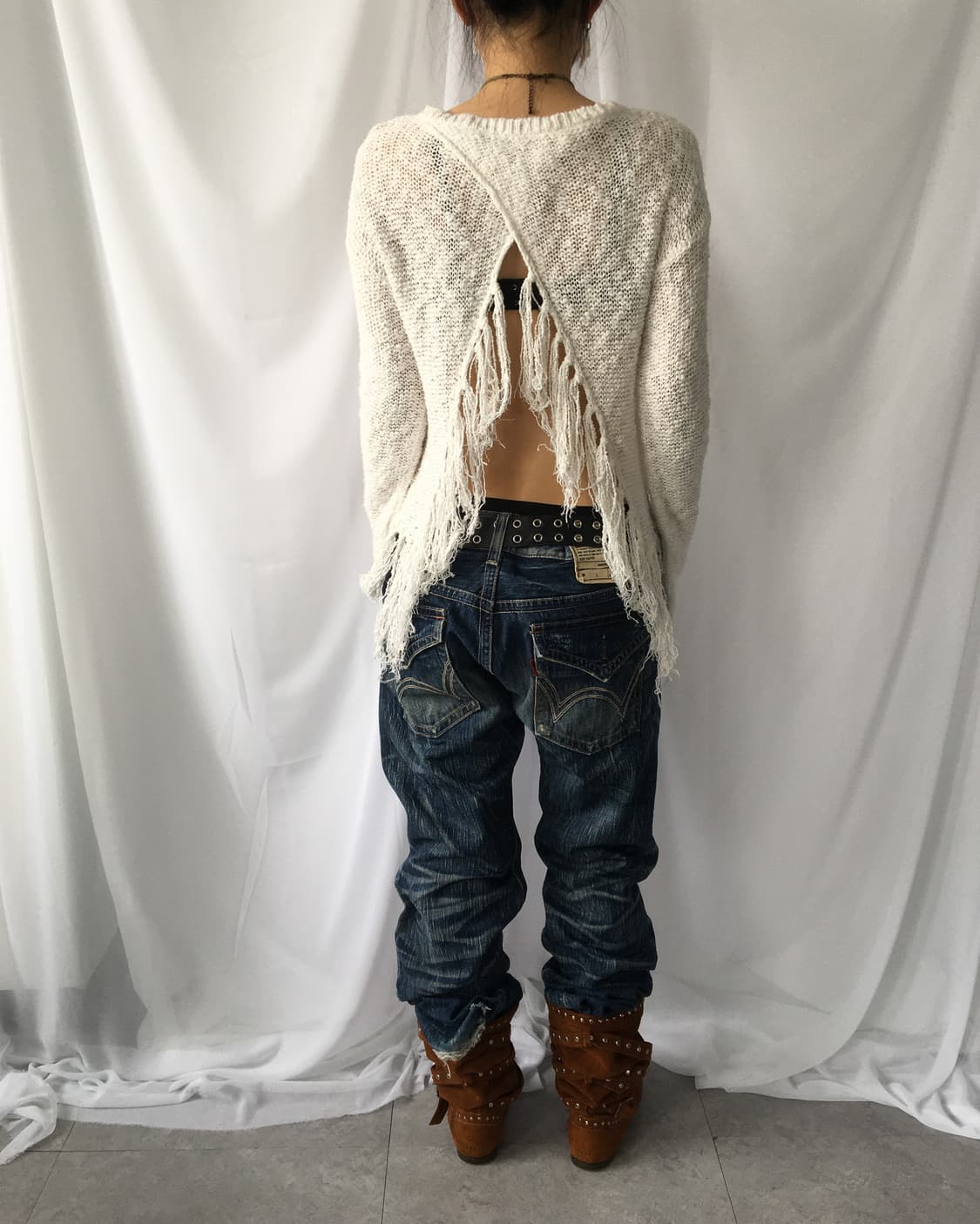 Fringe point net knit 상품이미지7