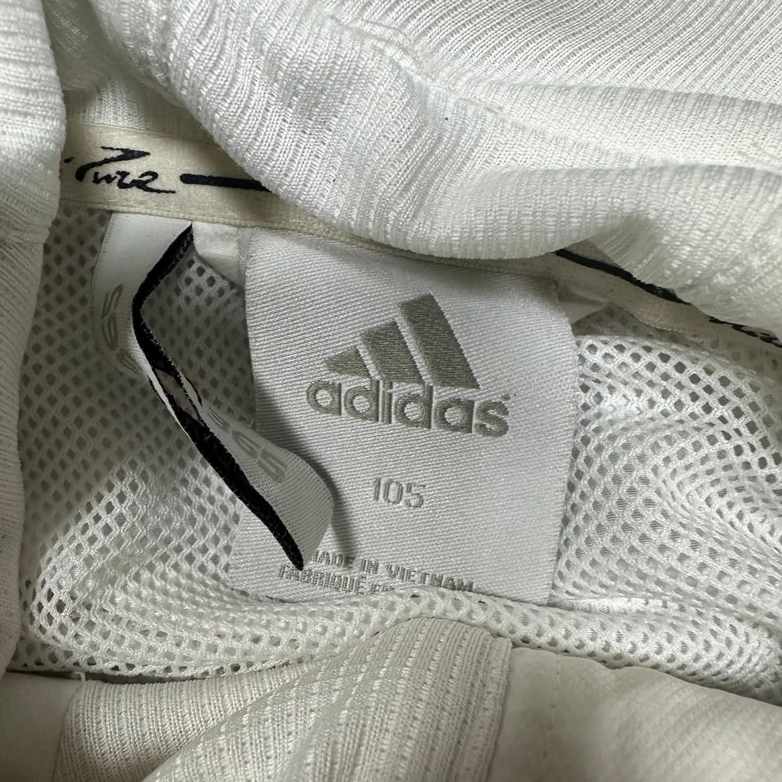 ✨ (바배) 아디다스 올드스쿨 사이드라인 화이트 바람막이  상품이미지3