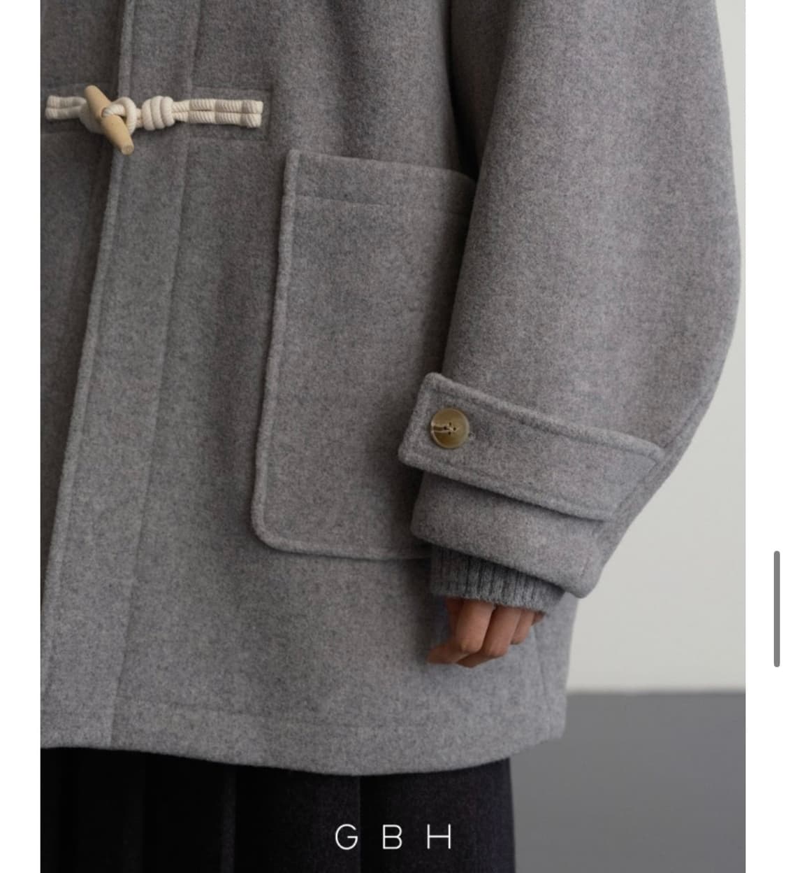 GBH 하프 더블코트(그레이) 1회 착용 상품이미지3