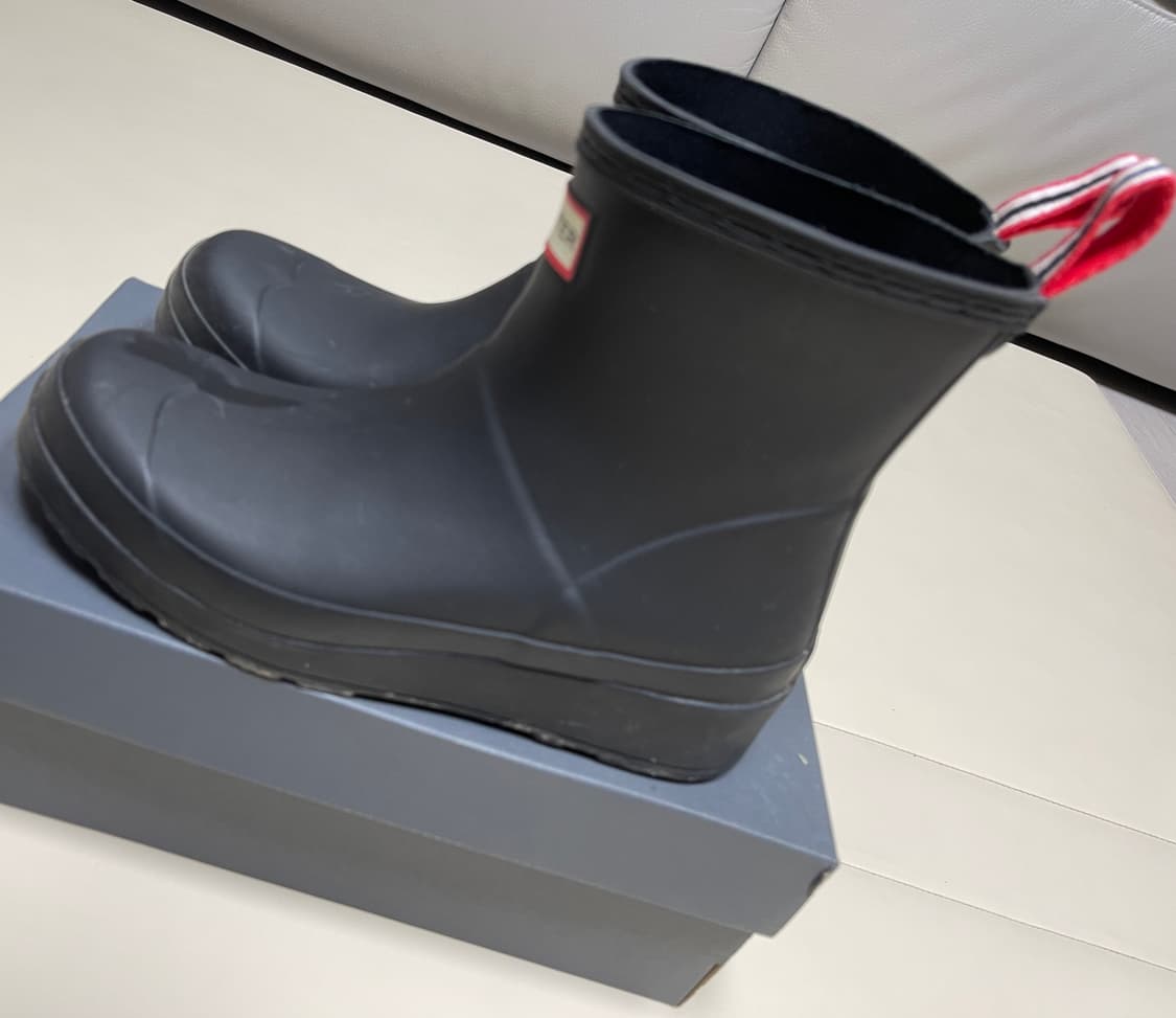 헌터(Hunter) 오리지널 플레이 숏 블랙 레인 부츠 상품이미지3