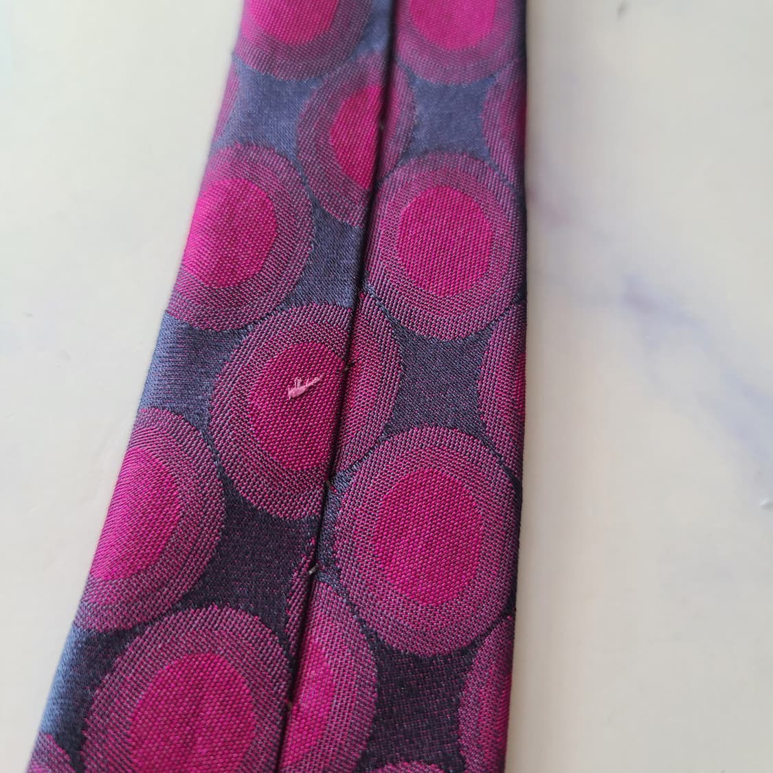 밀라숀 실크 퍼플 도트 패턴 넥타이 9.4cm A등급 E704 상품이미지10