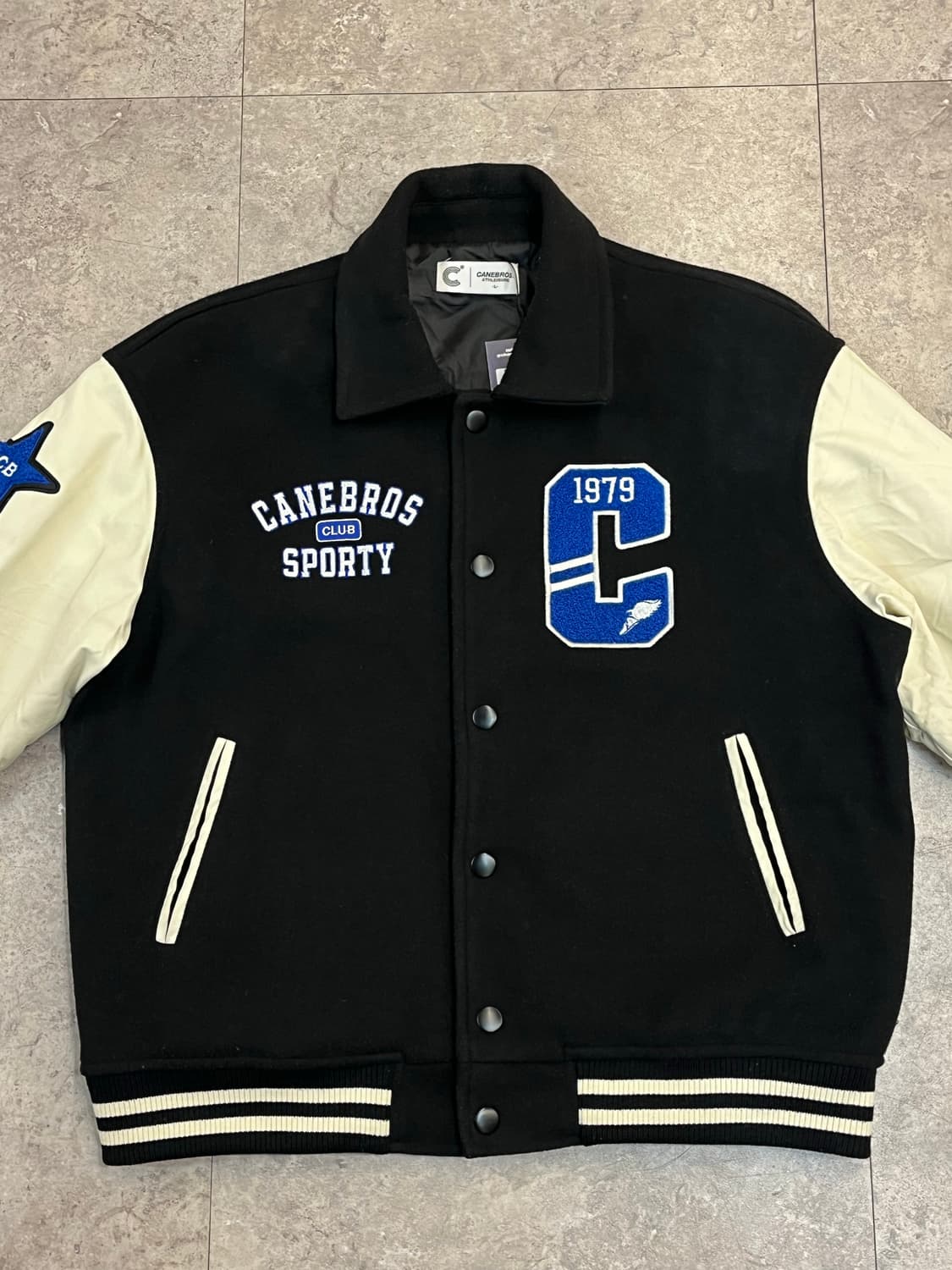 카네브로스 스포츠클럽 바시티 자켓 블랙 L #csz2251 상품이미지5