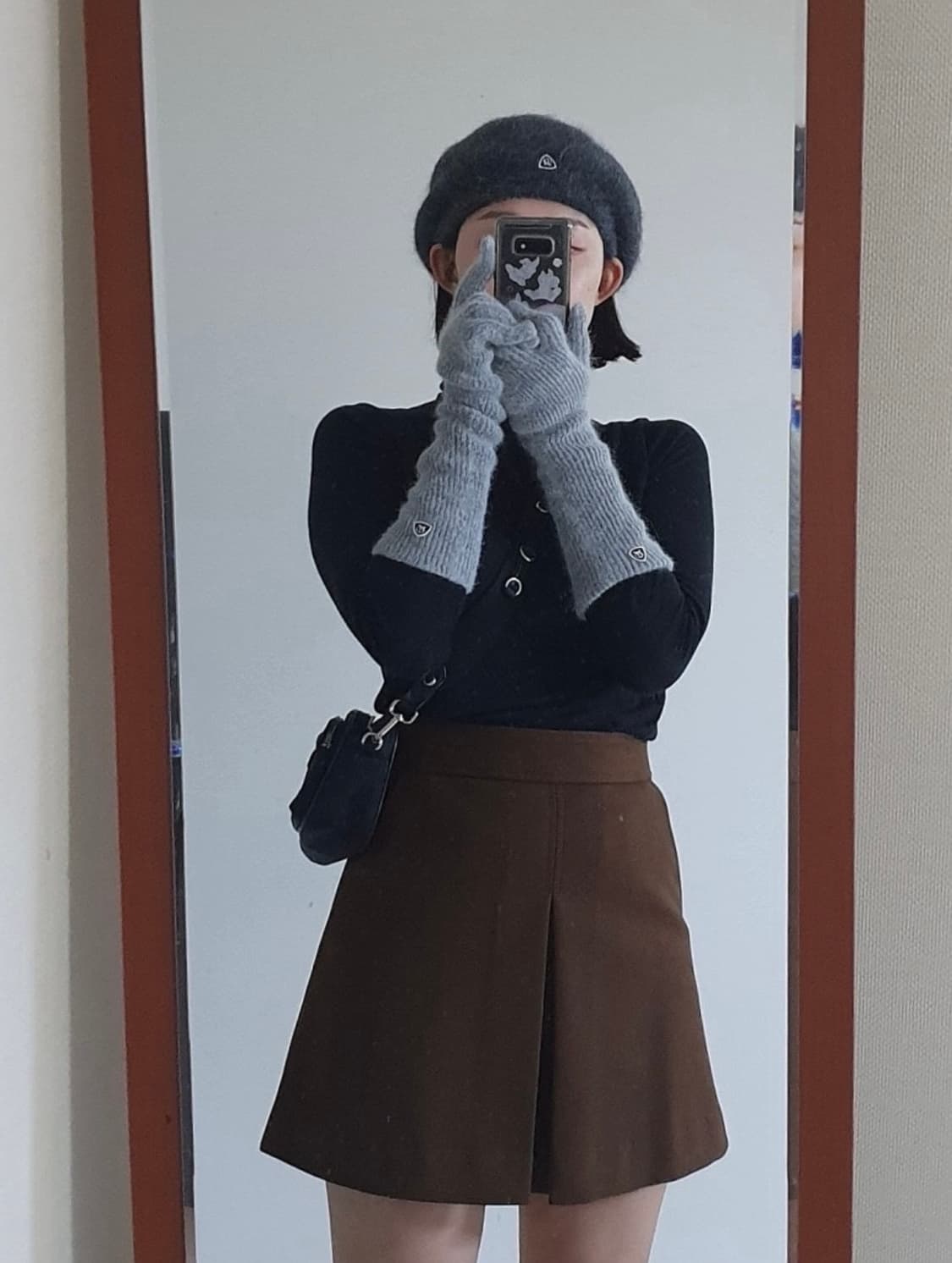 택O) 다이애그널 니트 롱 글러브 라이트 그레이 [다비치 강민경 착용] 상품이미지4