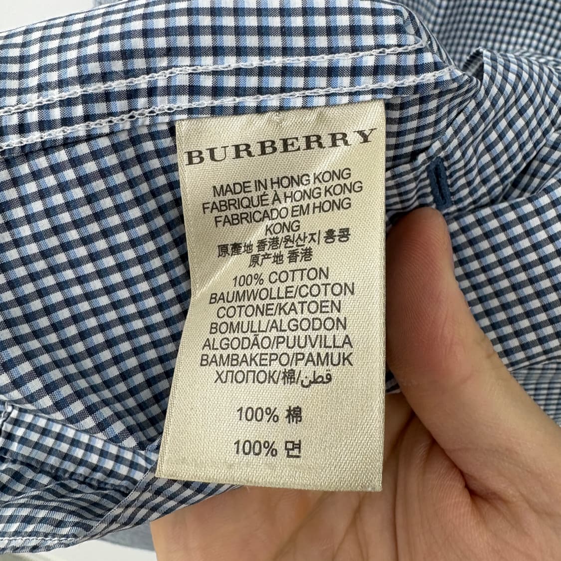 버버리 블루 라벨 체크 셔츠 남성 L 상품이미지6