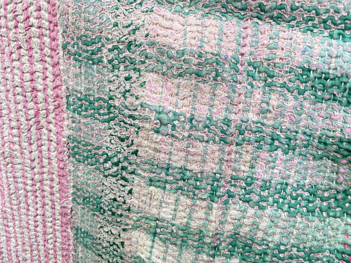 빈티지 칸타 퀼트 러그 블랭킷 인도 퀼트 보로 사시코 상품이미지4