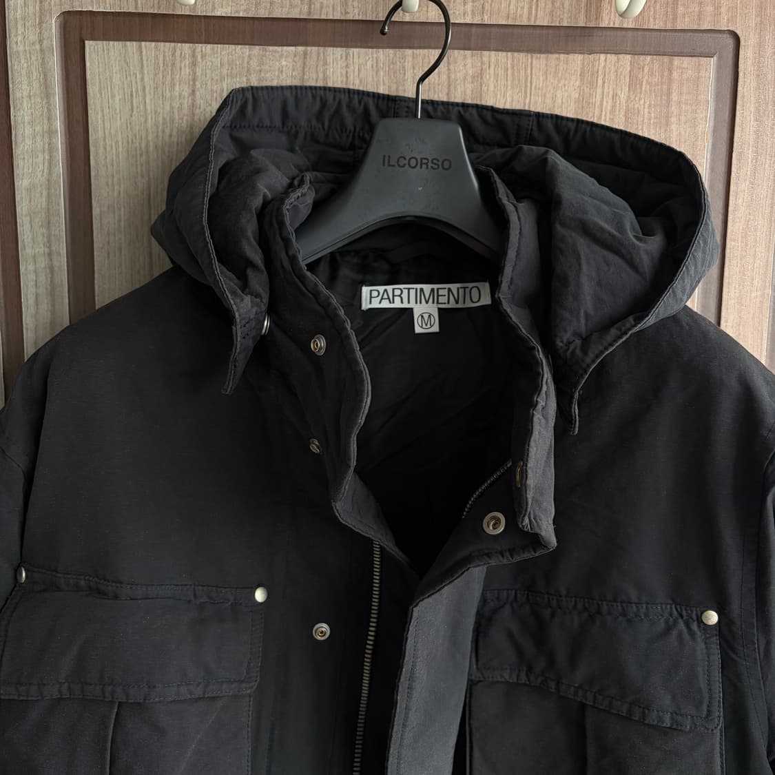 새상품(M)파르티멘토 유틸리티 후드 자켓 블랙 상품이미지4