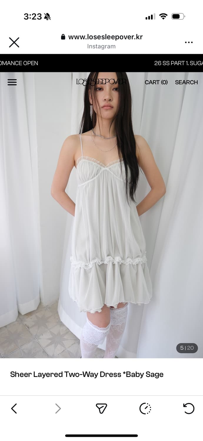 losesleepover Sheer Layered TwoWay Dress 상품이미지3