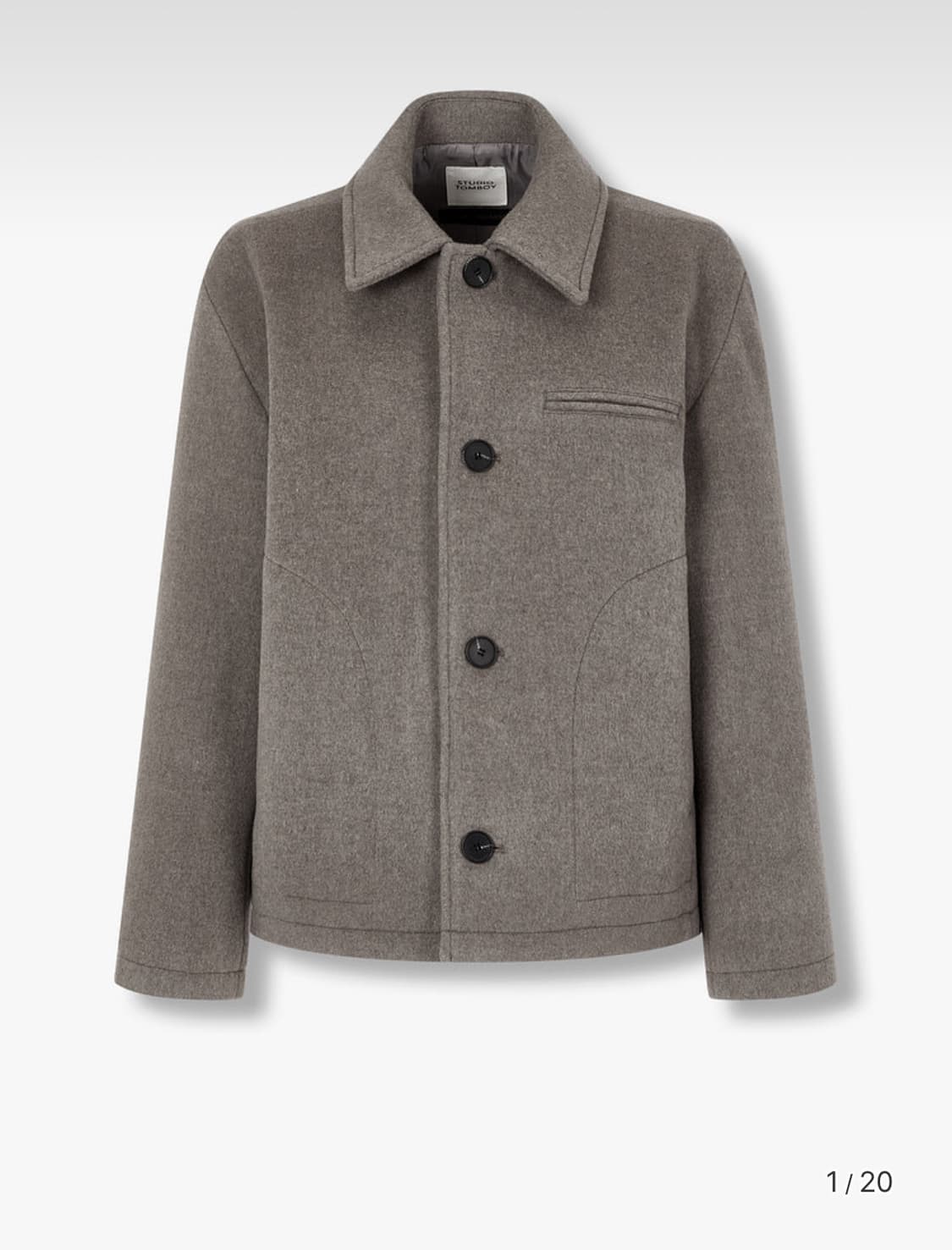 스튜디오 톰보이 울 스탠카라 점퍼 코트 상품이미지3