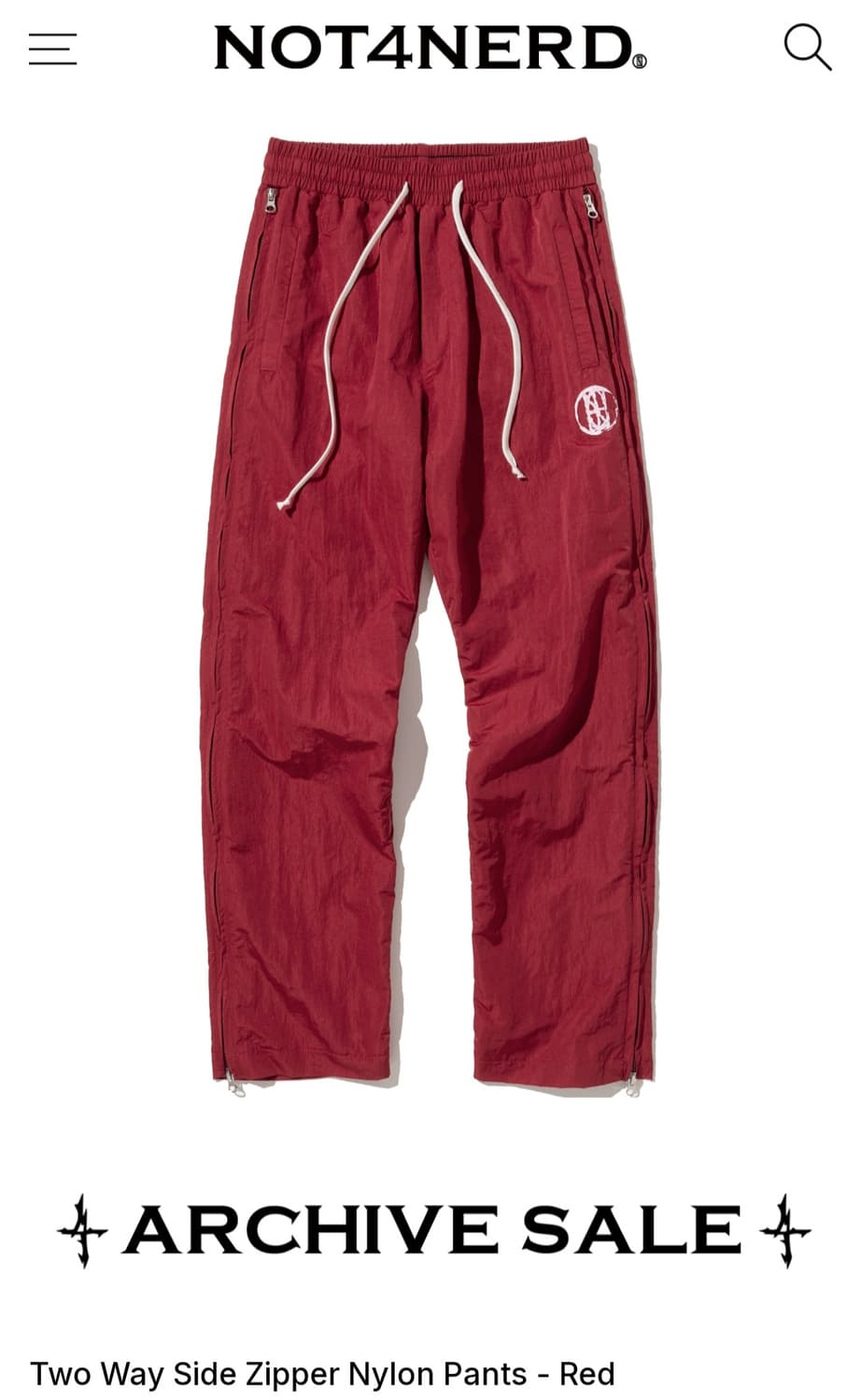 낫포너드 빨간색 트레이닝 바지L 상품이미지2