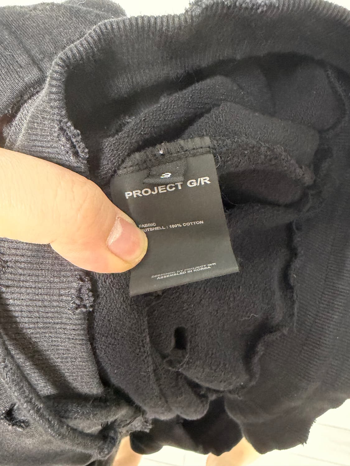 급처) 프로젝트 G/R 후드 블랙 3사이즈 급처 상품이미지4