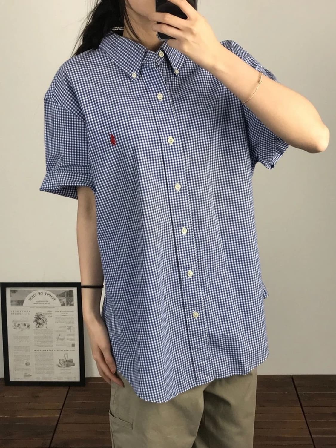 Polo Ralph Lauren Blue Gingham Shirt 상품이미지3