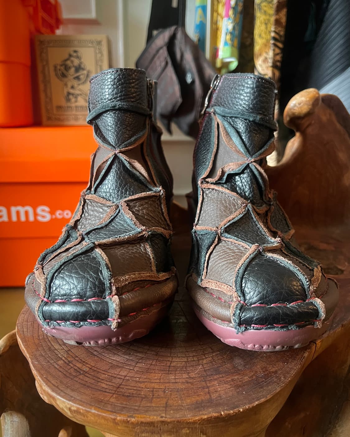 ESTACION Japan Leather Patchwork Boots 상품이미지3