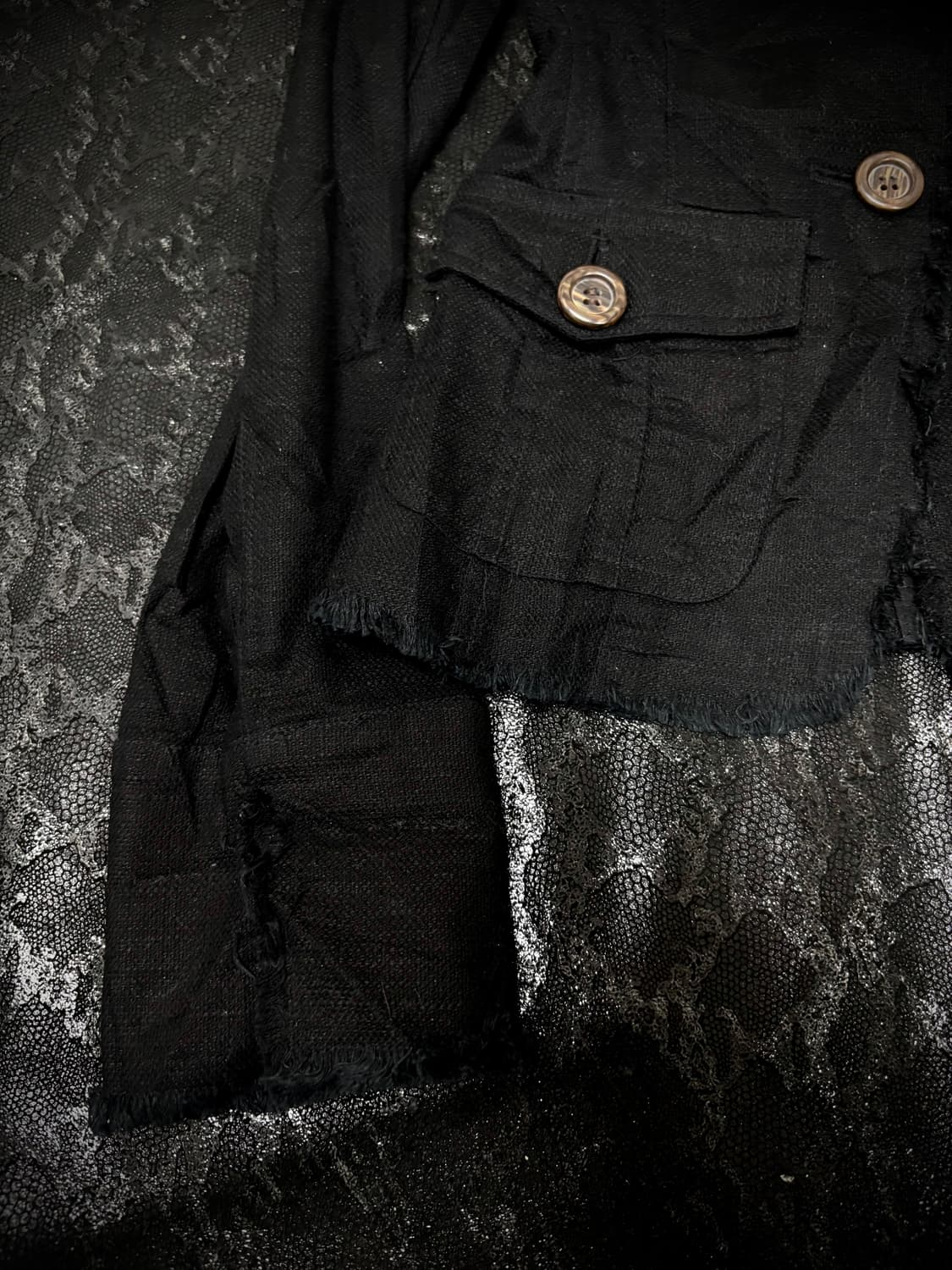  Grunge Cut Detail Black Femme Jacket 상품이미지2